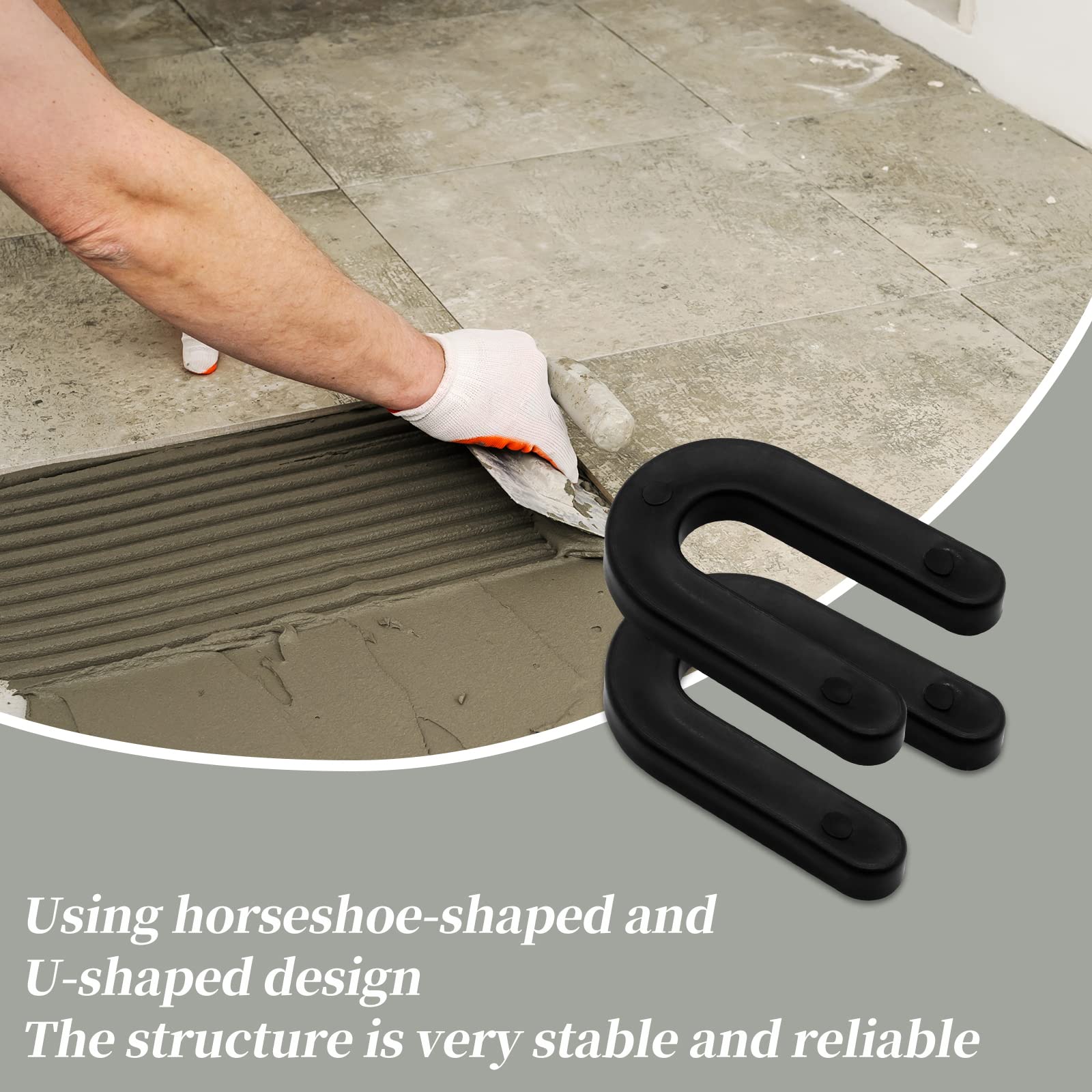 Hordion 50 Pcs Horseshoe Shim Tile Spacers 1/4 Inch, U Shape - View #2
