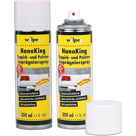 WILPEG Teppich & Polster Imprägnierspray, Imprägnierung NanoKing 300ml - Pflege und Schutz Spray, Menge:2