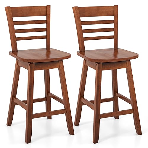COSTWAY Bar Stools Set of 2, 24.5 Inch Swivel Counter