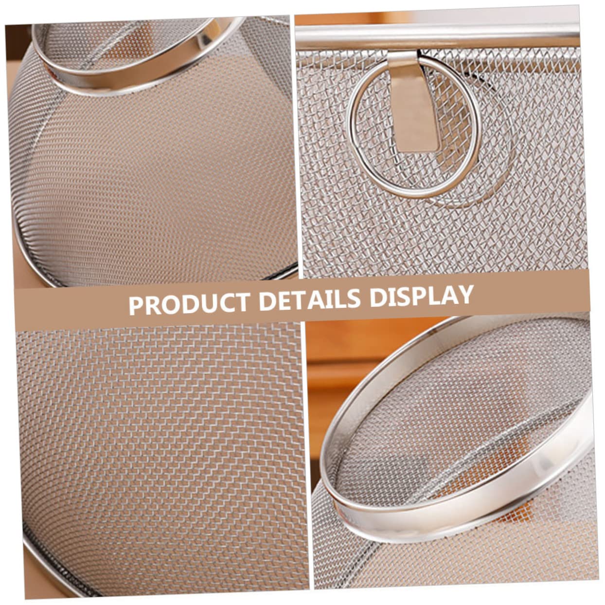 OUNONA 2piezas Colador De Cocina De Acero Inoxidable Diseño De Malla Fina Escurridor Para Verduras y Arroz Resistente y Duradero Fácil De Limpiar y Usar Casa o Camping