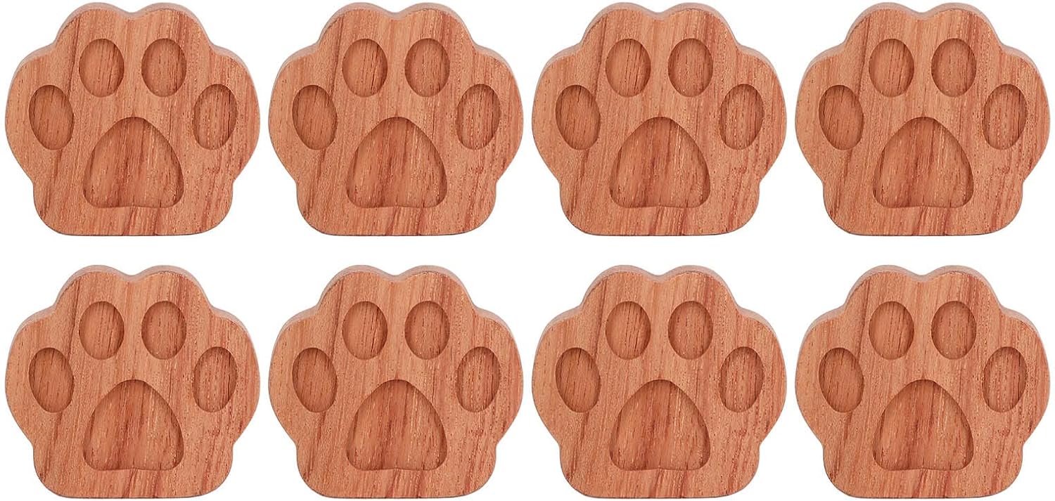 8pcs Essential Oil Car Diffuser, Wood Diffuser, Rosewood Cat Shape Compact Natural Style Diffuser with Vent Clip for Car Home Office Yoga Studio