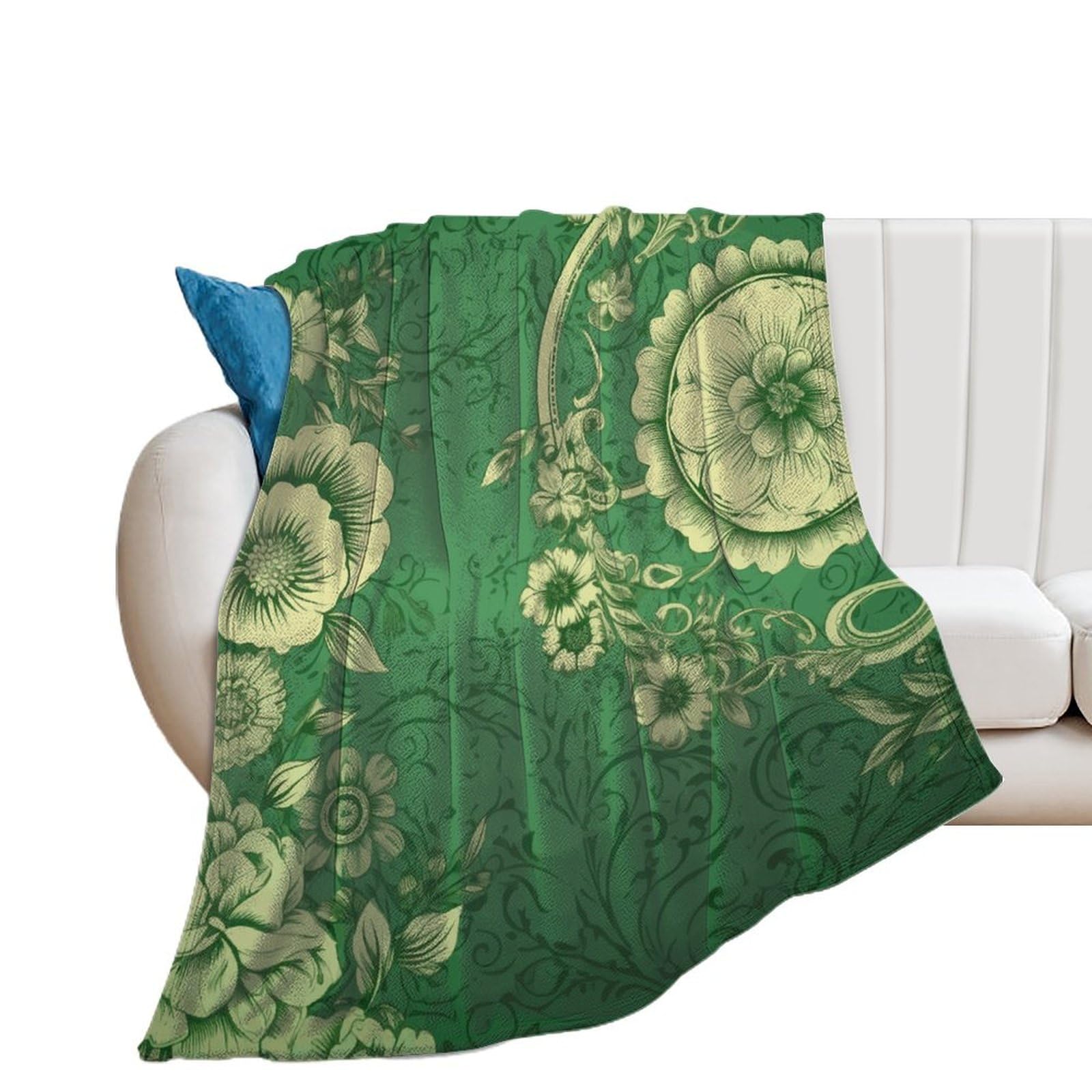 Couverture douce et confortable pour femme lit motif floral vintage