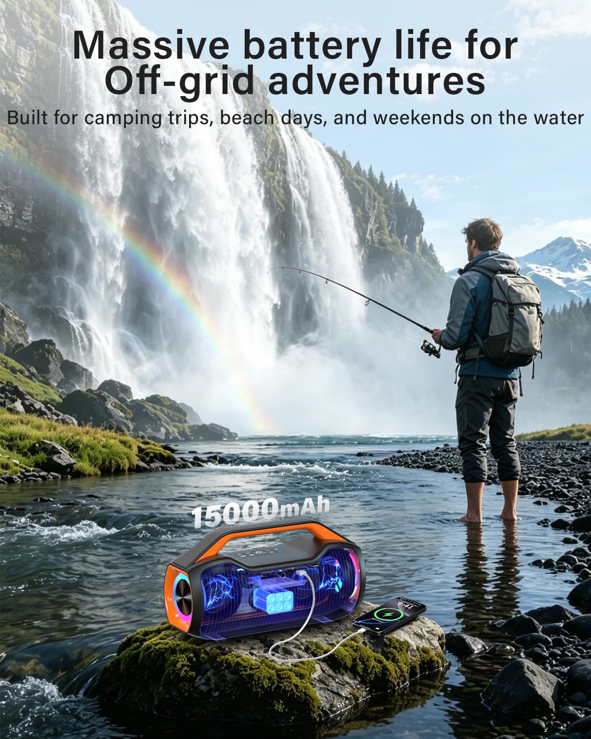 Cassa Bluetooth Portatile 200W MAX Altoparlante Wireless 2 Woofer 2 Tweeter IP65 Impermeabile DSP TWS USB TF AUX