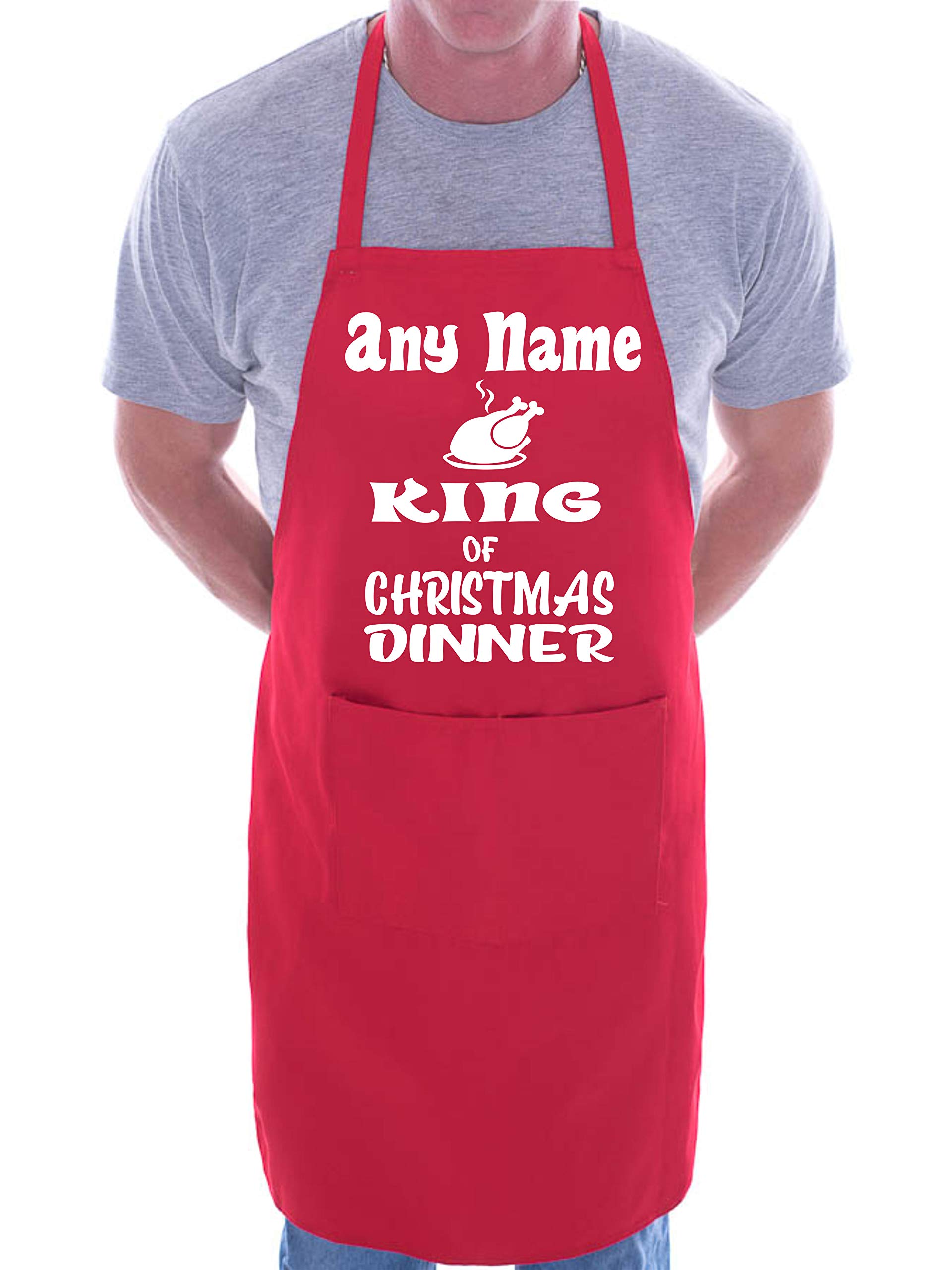 Print4u Red Any Name King Of Christmas Dinner Personalised Chef Bbq Apron