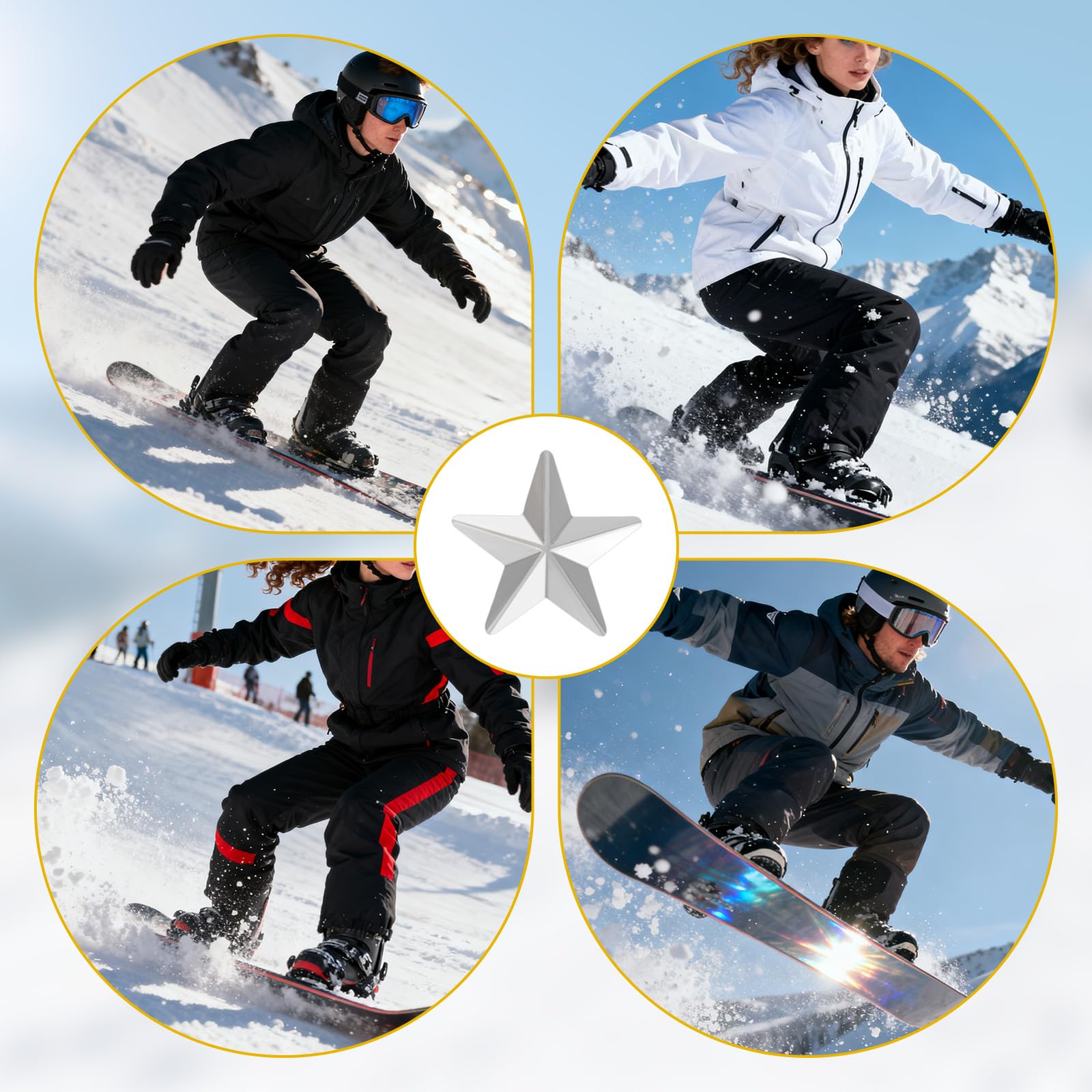 Penitue Pads de Snowboard Antidérapants en Fer, Pad Antidérapant Auto-Adhésif pour Meilleure Adhérence (10 Pièces)