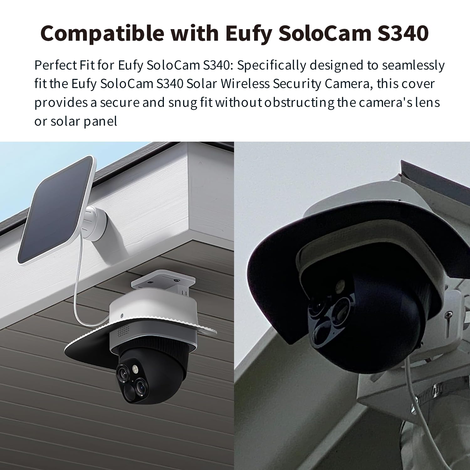 Lonnky Housse de protection contre la pluie pour appareil photo eufy SoloCam S340 - Résistante aux intempéries - Protection solaire pour caméra extérieure - Protège contre la pluie, les rayons UV et
