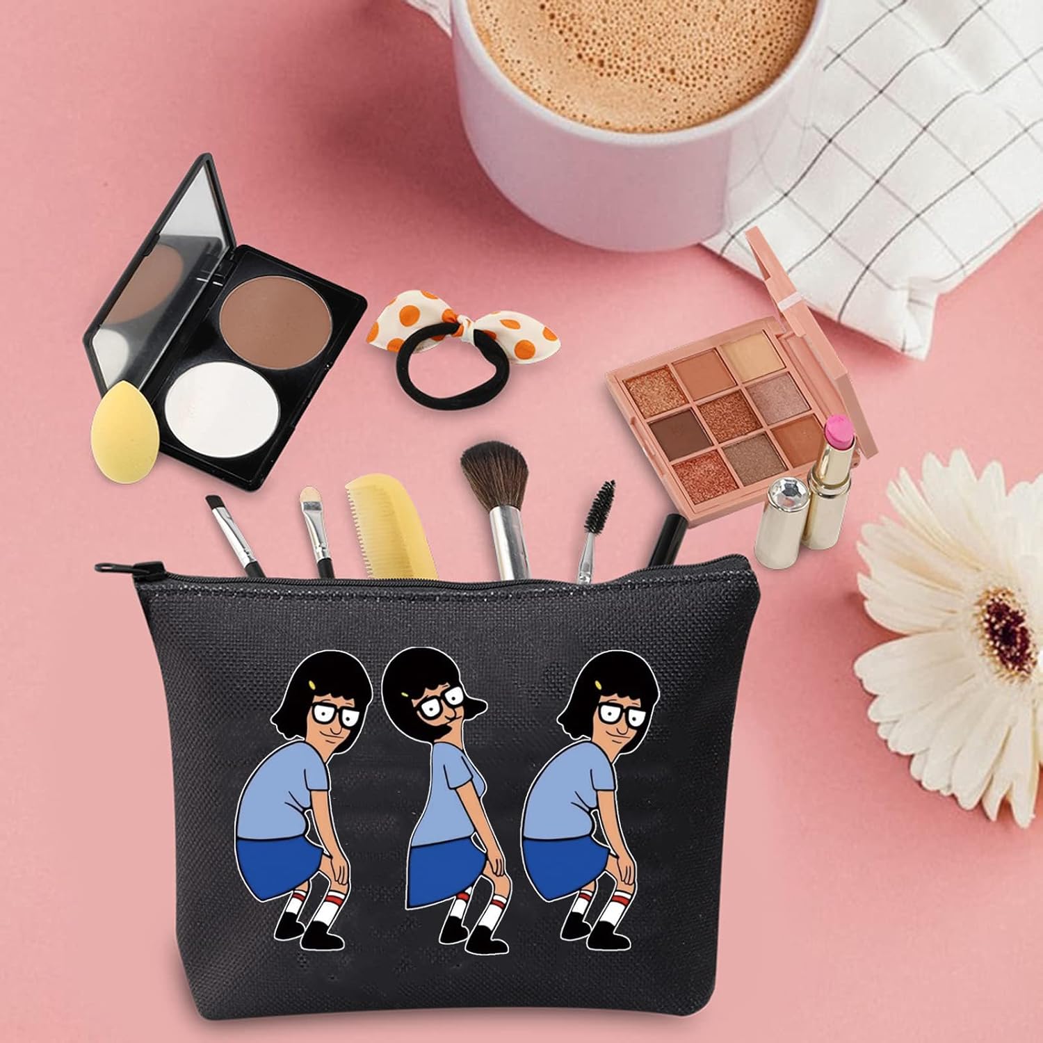 TSOTMO Tina Inspired Makeup Bag Bobs Merchandise Zipper Pouch For Cartoon Fans Burgers Gift (tina BLK) - Image 5