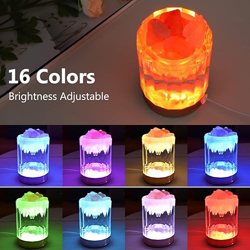 Miniatura 3 de FANHAO Iceberg - Lámpara de sal del Himalaya de 16 colores con brillo remoto ajustable luz nocturna USB de cristal natural para decoración y regalos