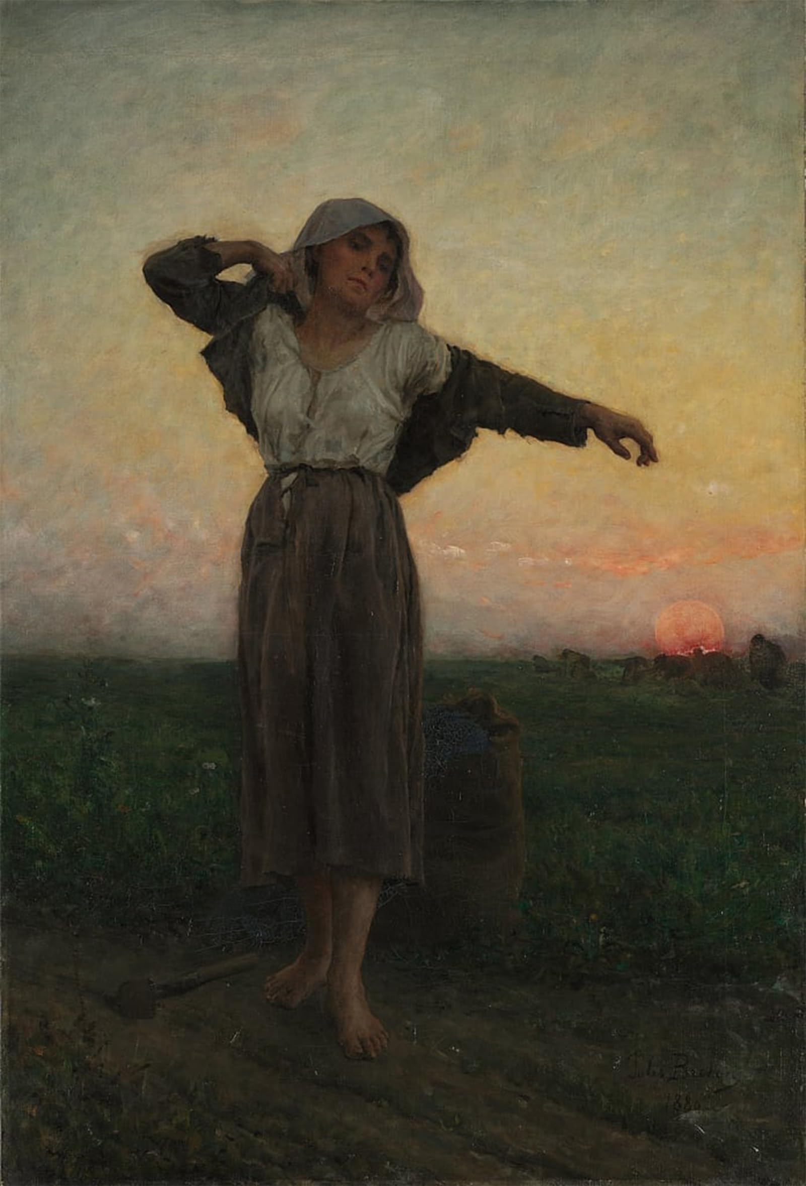 POSTERIIk Famous Animal Posters Vintage Picture the Tired Gleaner by Jules Breton Modern Wall Decor for Home Decor 60x90cm