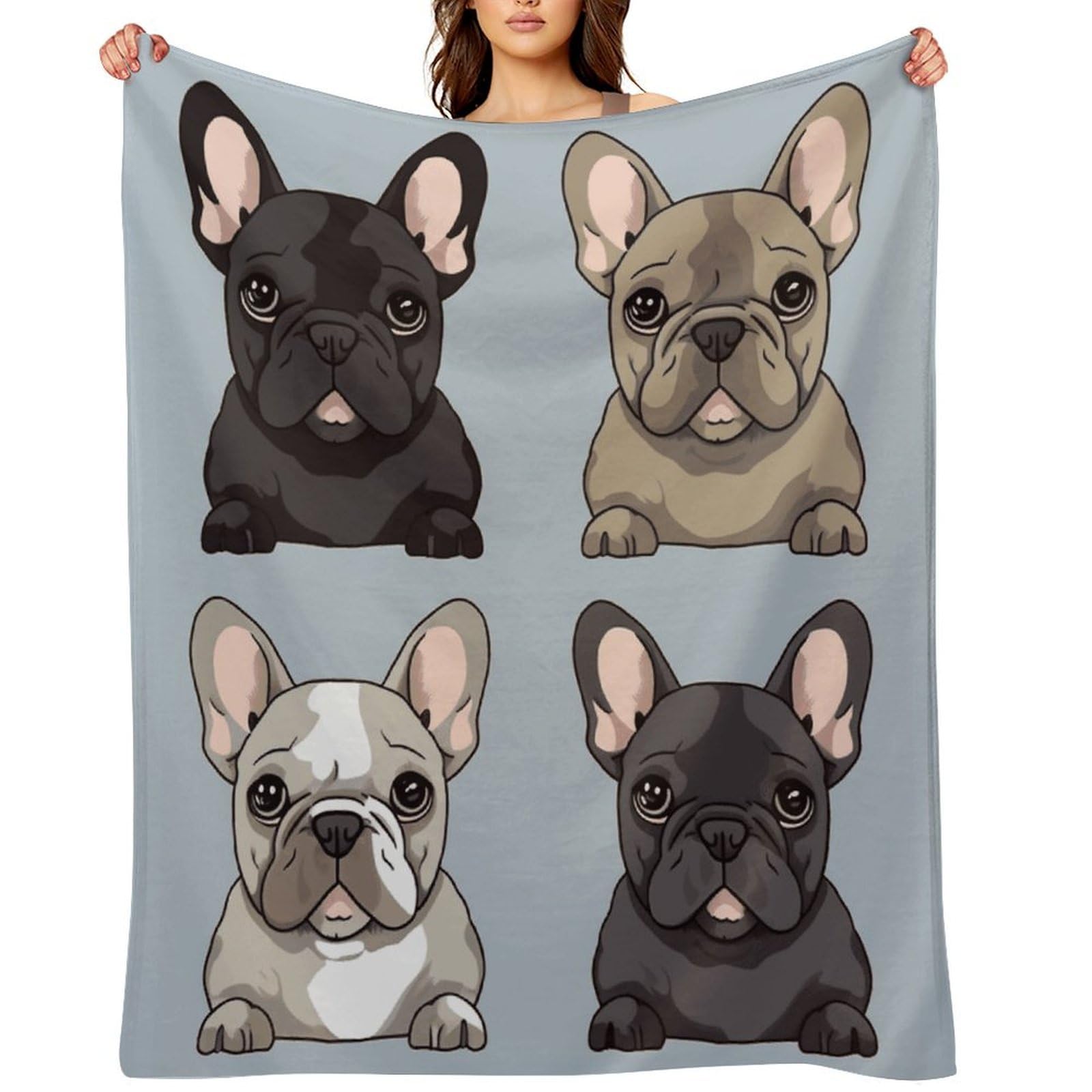 Fekiloot Style French Bulldog Throw Blankets Camping Blanket30 X40