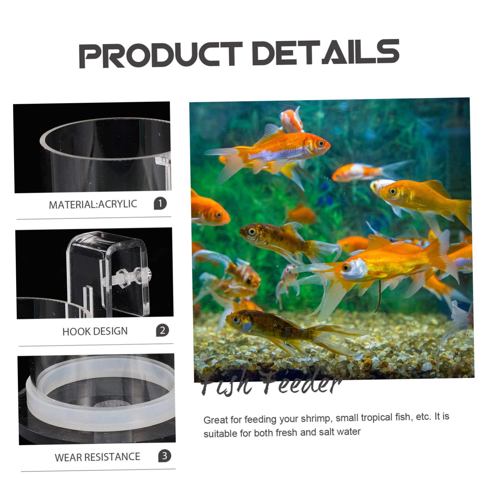 DOITOOL 4piezas Anillo Alimentación para Peces De Acuario Círculo Flotante De Acrílico para Alimentación De Peces para Comida De Plancton y Gestión De Acuarios