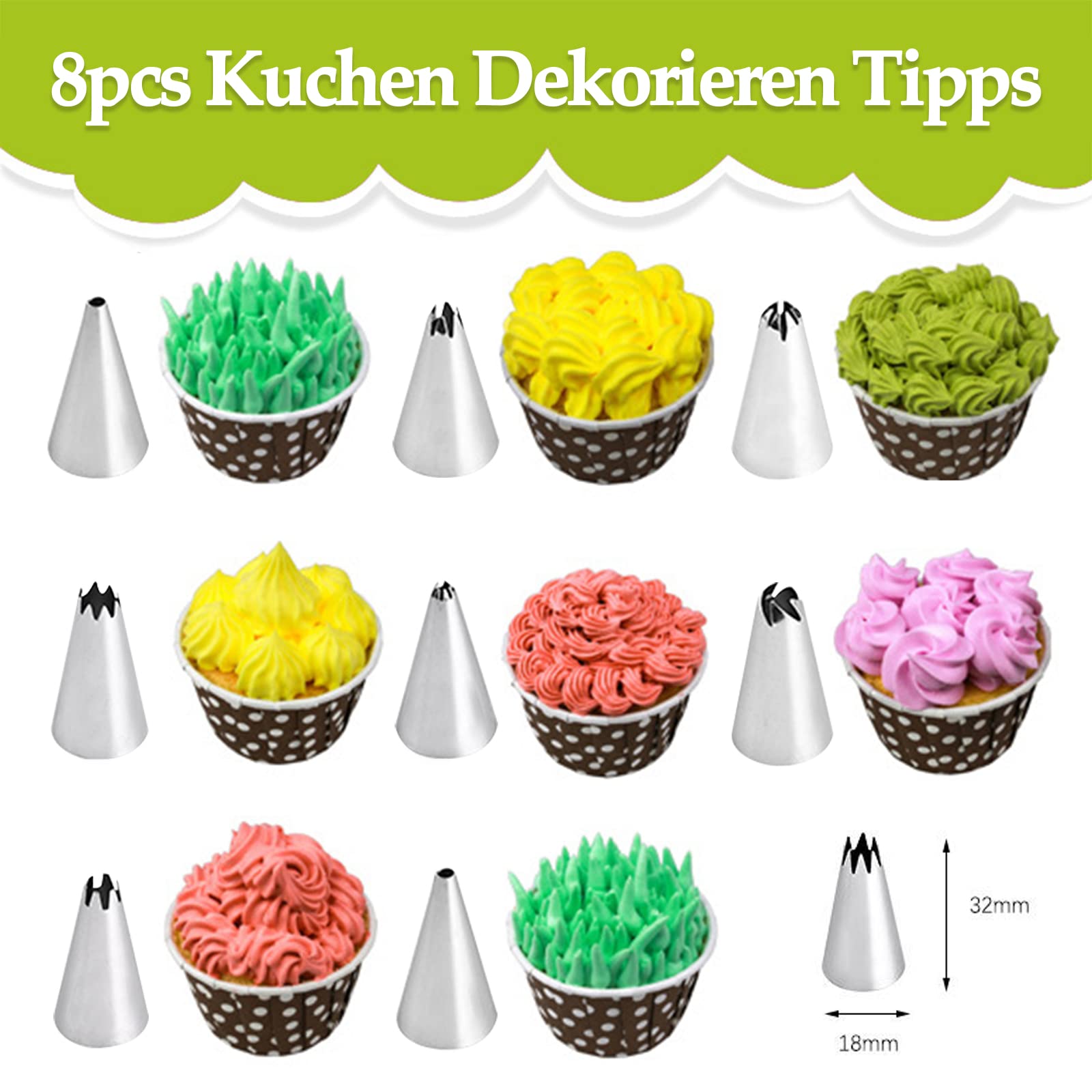 ScrapCooking - 3 spuitmonden voor cupcakes – spuitmonden van roestvrij staal professionele kwaliteit – spuitzakken – taartdecoratie dessert – 1833 ScrapCooking - 3 spuitmonden voor cupcakes – spuitmonden van roestvrij staal professionele kwaliteit – spuitzakken – taartdecoratie dessert – 1833