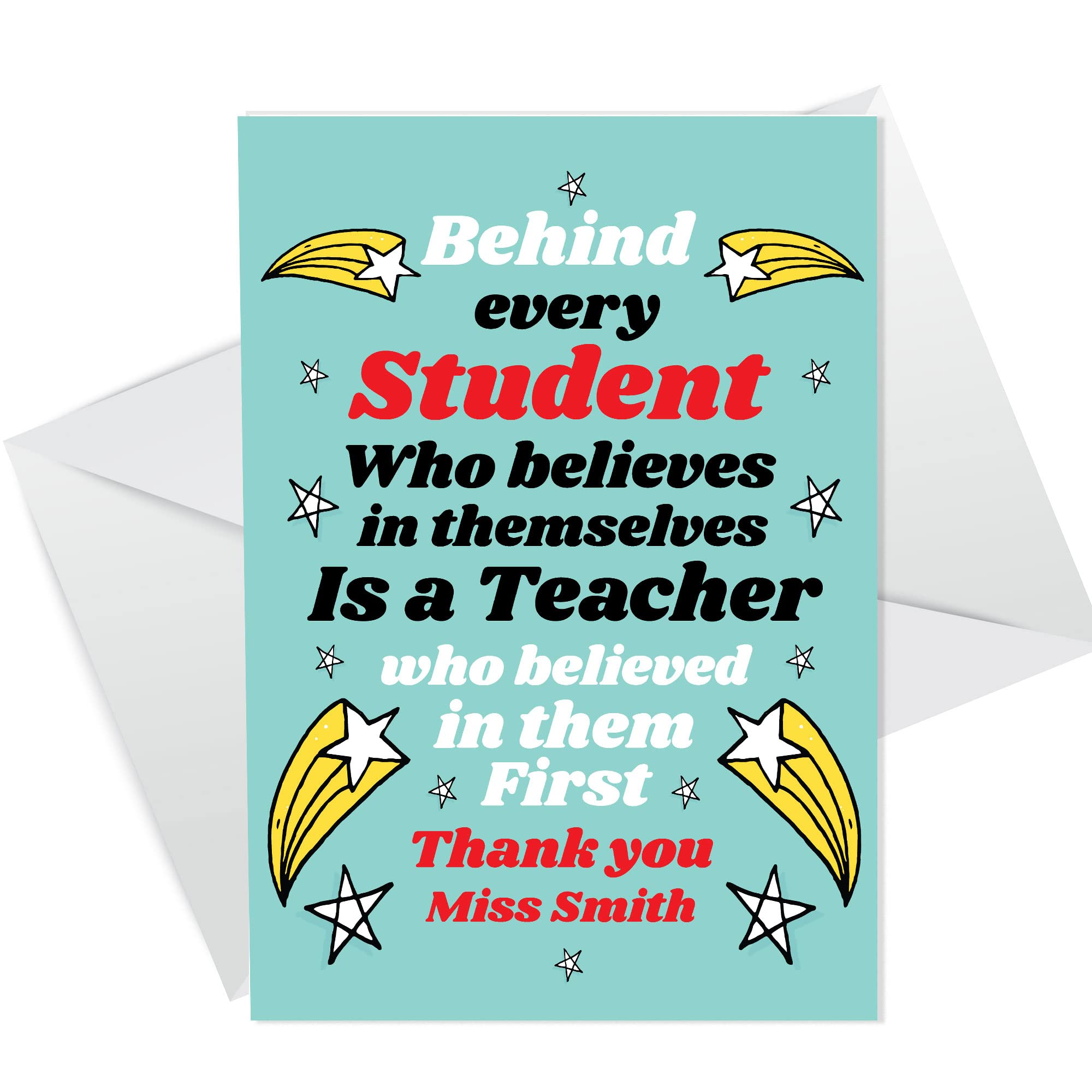 Thank You Teacher Cards Personalised Teacher Cards From Children Student Nursery Teacher Preschool Card