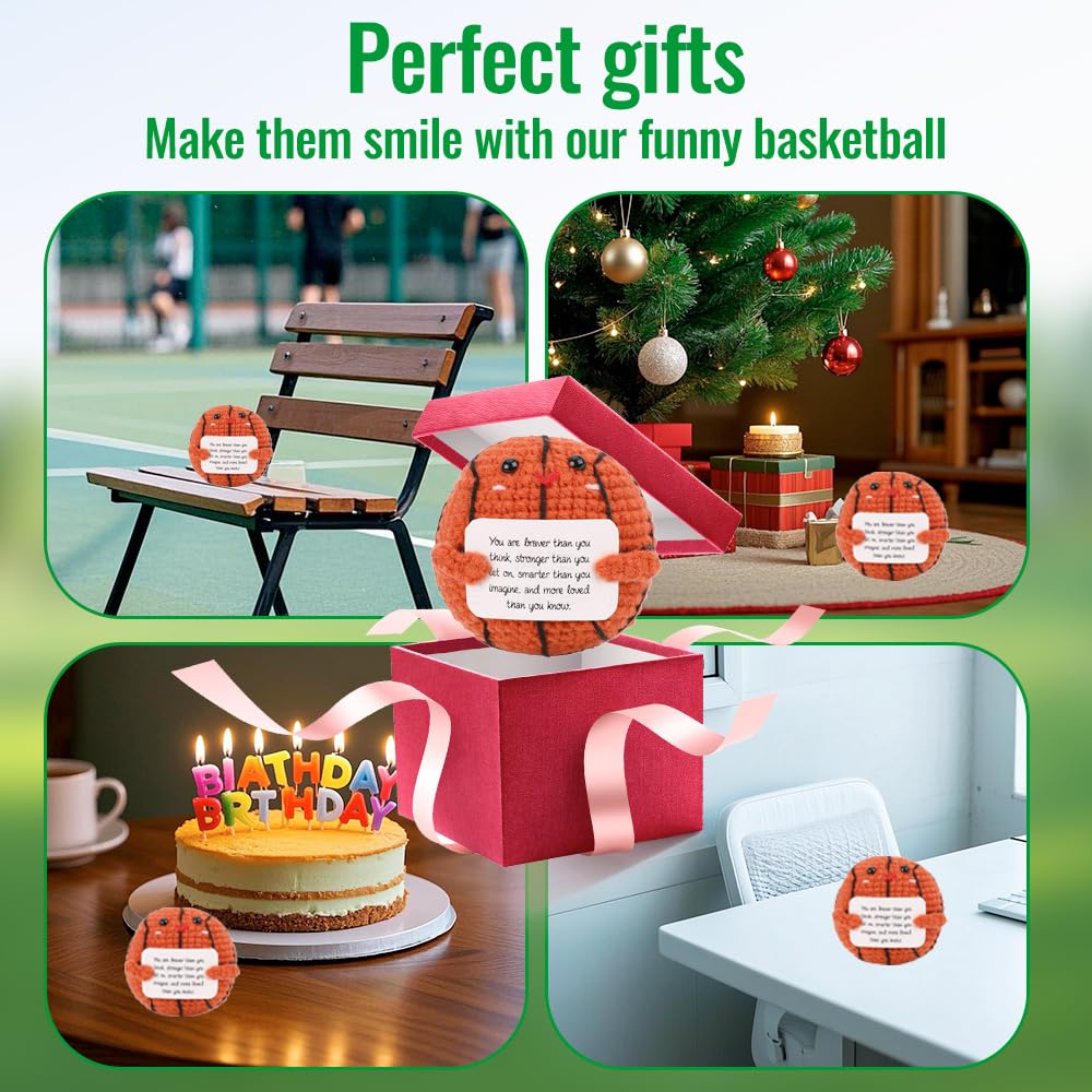 MLZTINGR Creative Basketball Crochet Joke Gift, 7 x 6 x 7 cm - Image 2