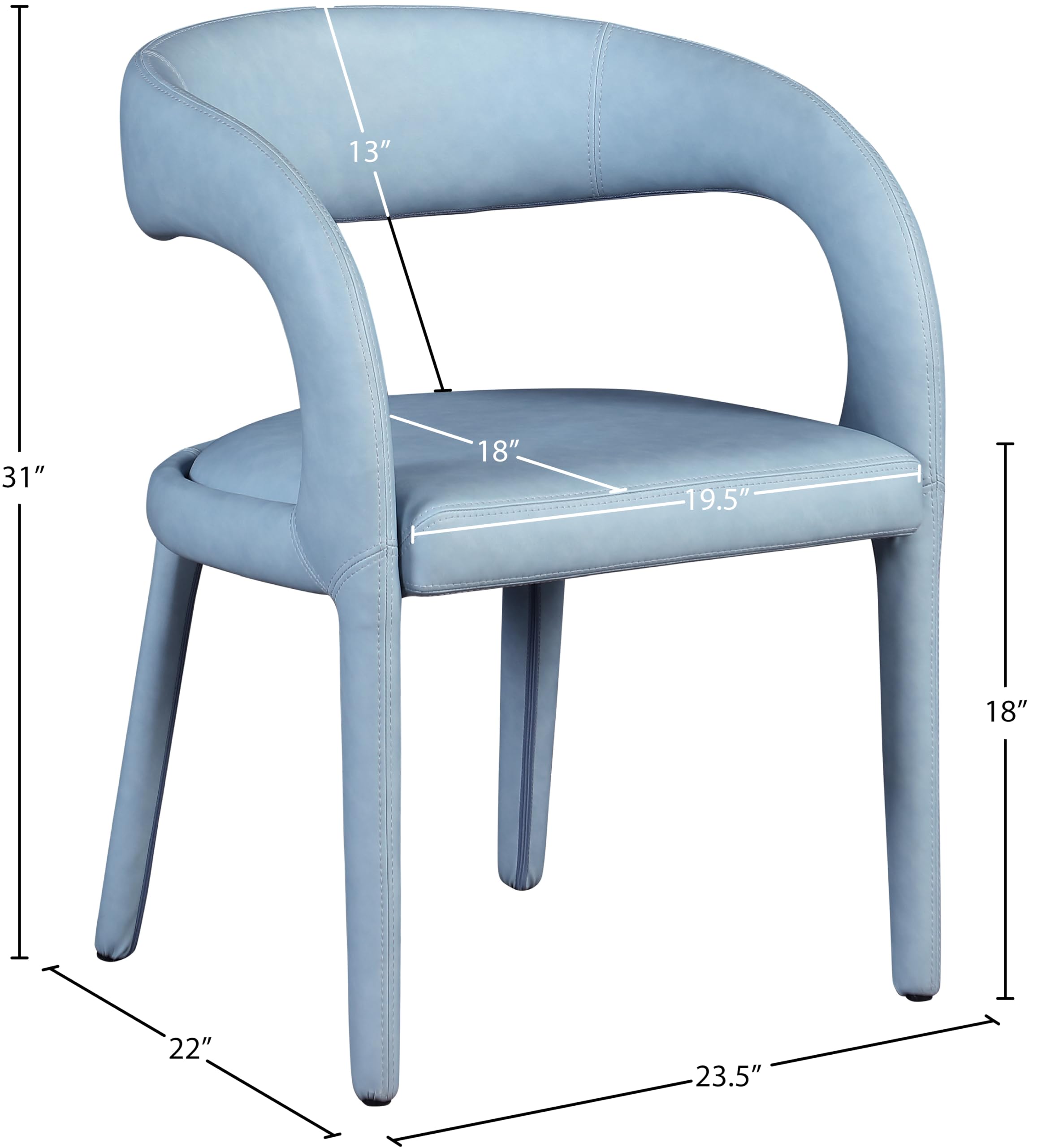 Amazon.com - Meridian Furniture 987LtBlu-C Sylvester Collection