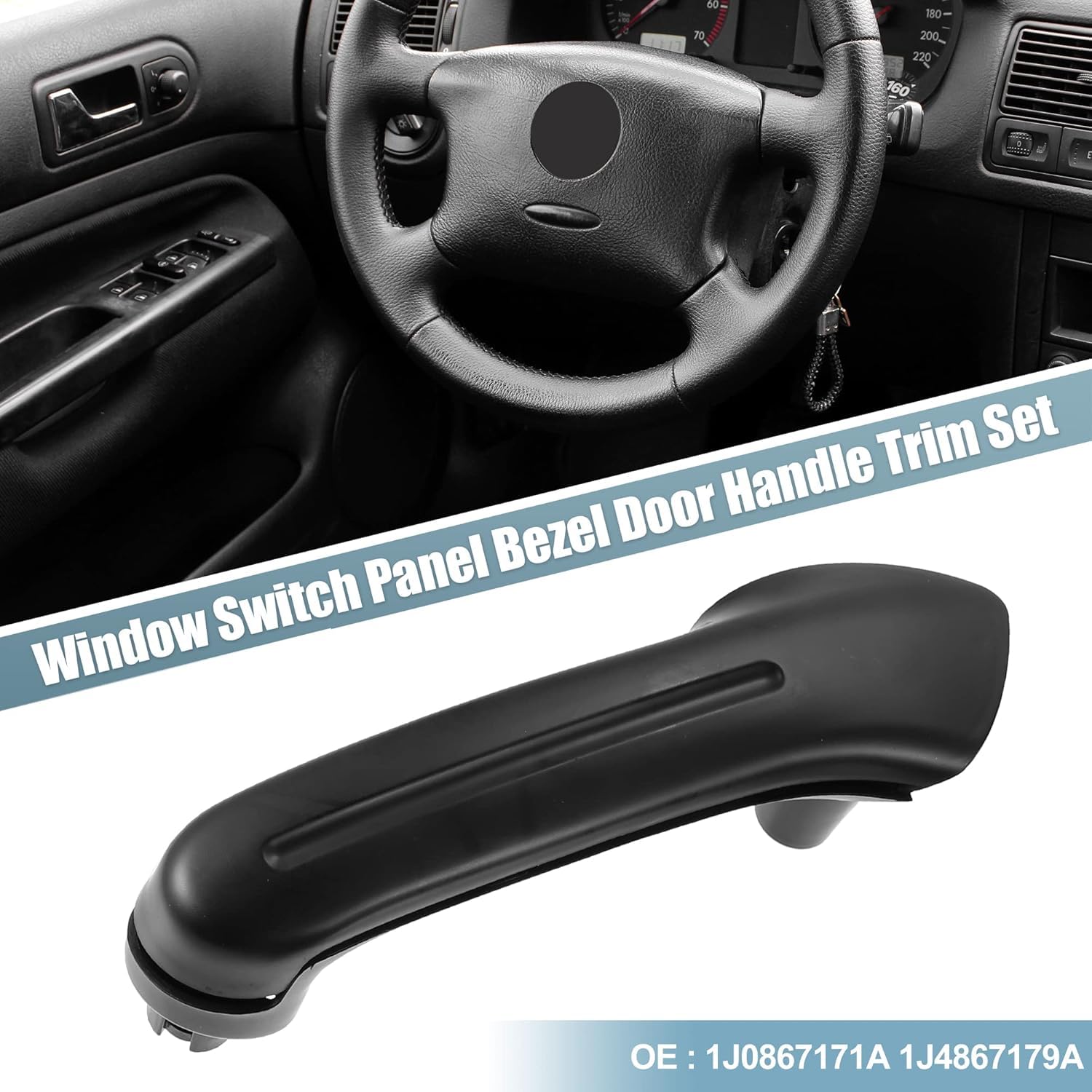 Copri maniglia porta, interno destro + sinistro, ricambio per accessori auto Golf IV Bora B5, codice 3B0867172 1J0867172A