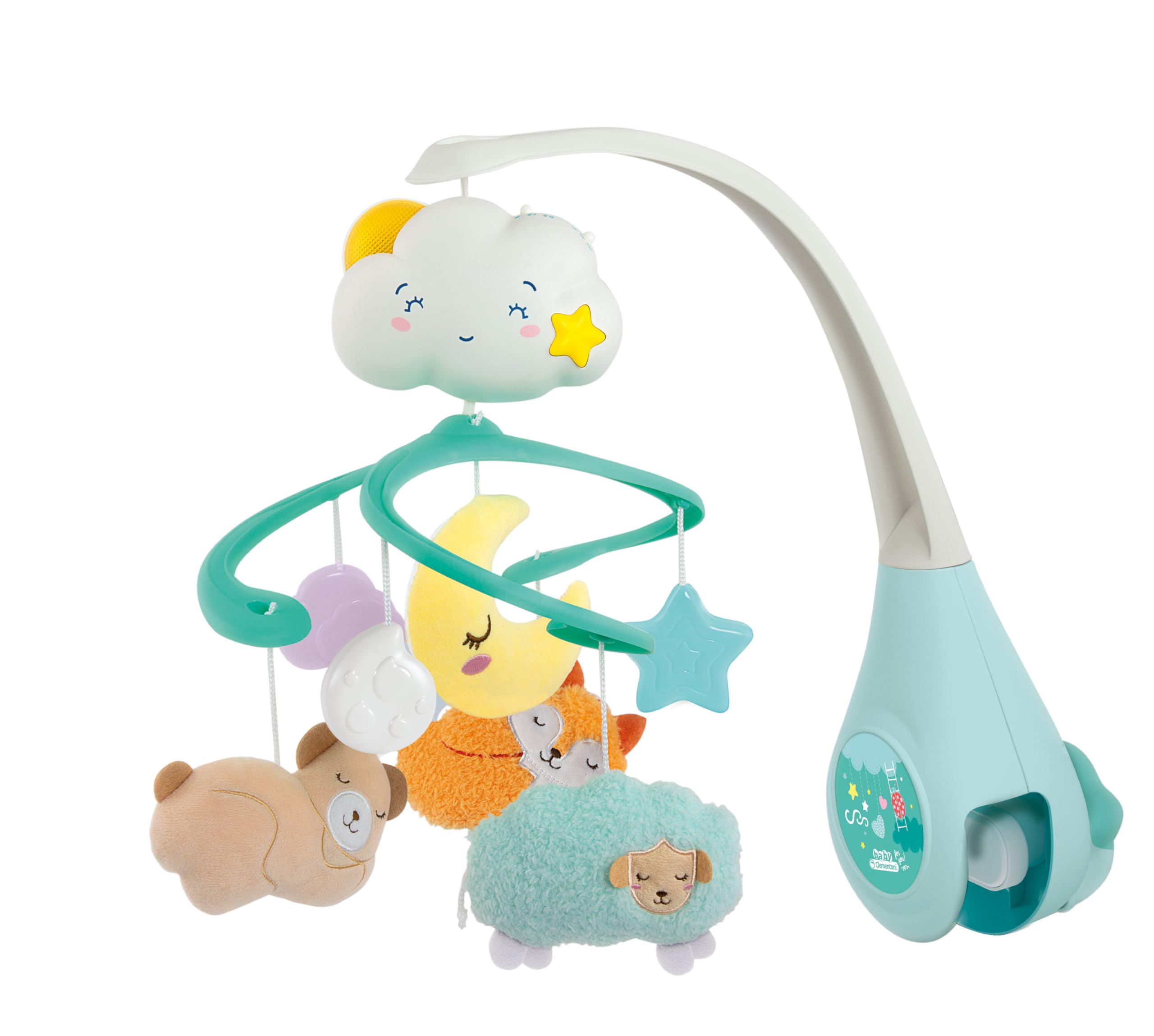 Clementoni Sweet Cloud-Mobile Musical pour Berceau de bébés avec Peluches, 0 Mois et Plus, 17279, Multicolore