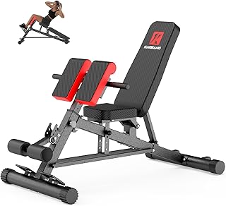 K KiNGKANG Adjustable Weight Bench,Multi-Functional Roman Chair for Full...