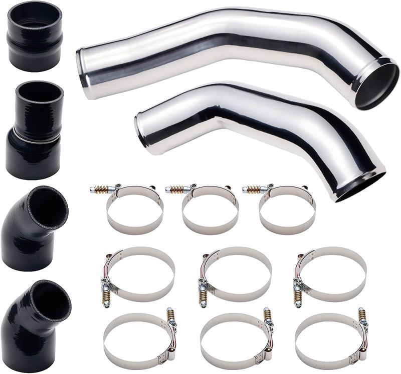 Kit de tubos do intercooler EVIL ENERGY em aço inoxidável para Dodge Ram 2500/3500 6.7L Cummins Diesel 2013–2018 – Lados quente e frio