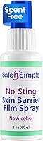 Safe n' Simple No Sting Barrier Film Spray 2oz - Alcohol-Free Odorless Skin Prep for Adhesives, Ostomy Protection & Sensitive Skin