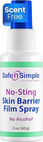 Safe n' Simple Spray de Película Barrera Sin Escozor 2 Oz Solución Pre-Cinta Sin Olor Preparación de Piel Sin Alcohol Spray Adhesivo para