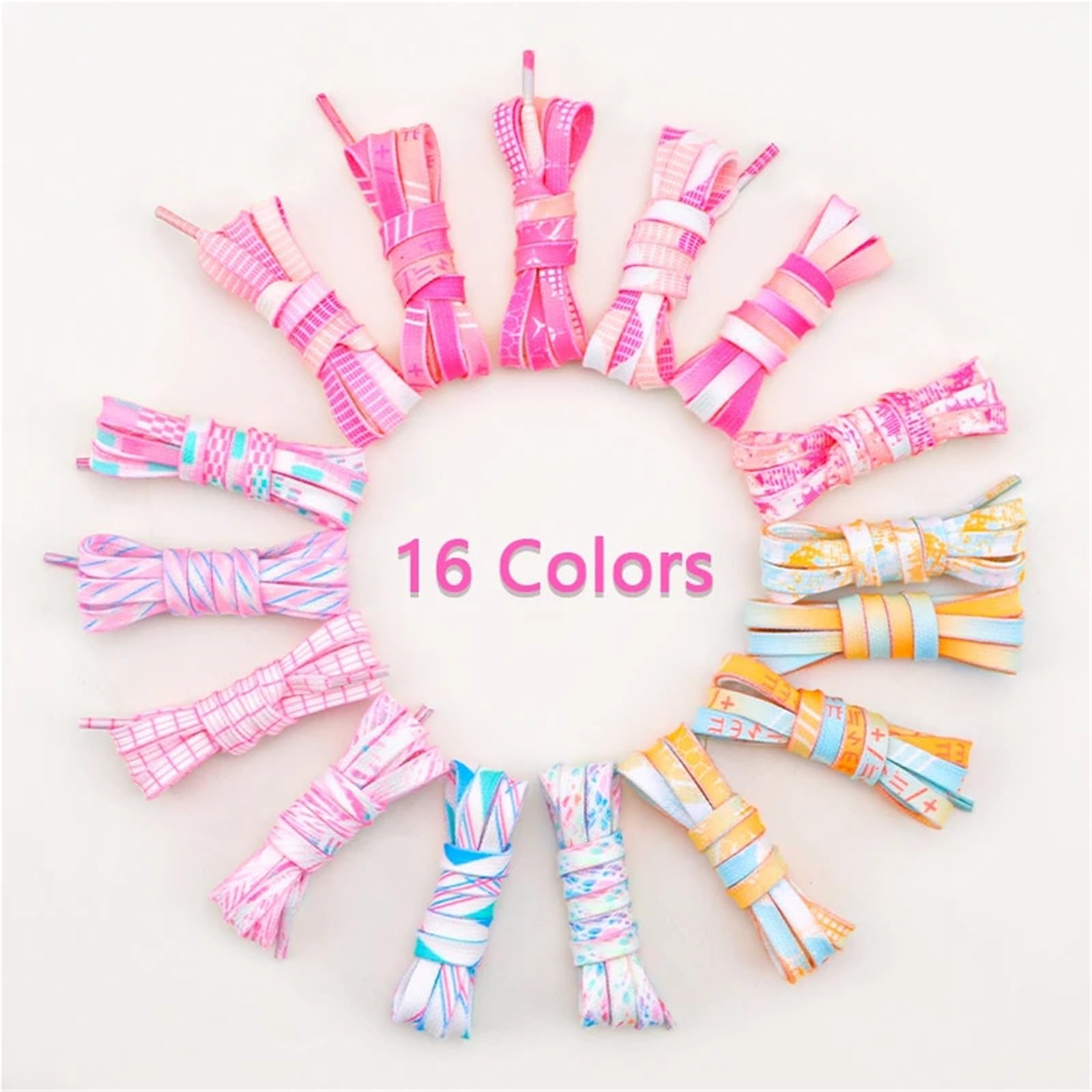 5 Paar flache Schnürsenkel for Turnschuhe, Regenbogen-Batik-Design, personalisierte Tennis Für Sneaker