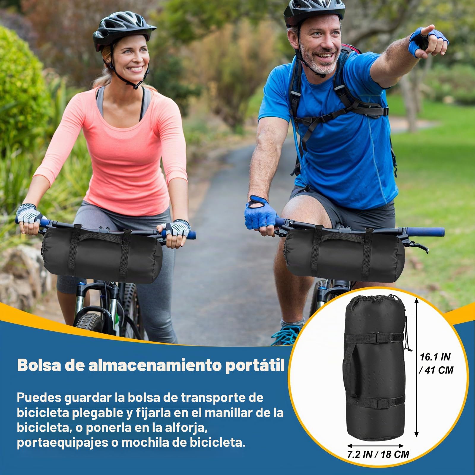 Bolsa Plegable para Bicicleta, Bolsa de Transporte Resistente 840D con Correas Resistentes para MTB 26-29 y 700C
