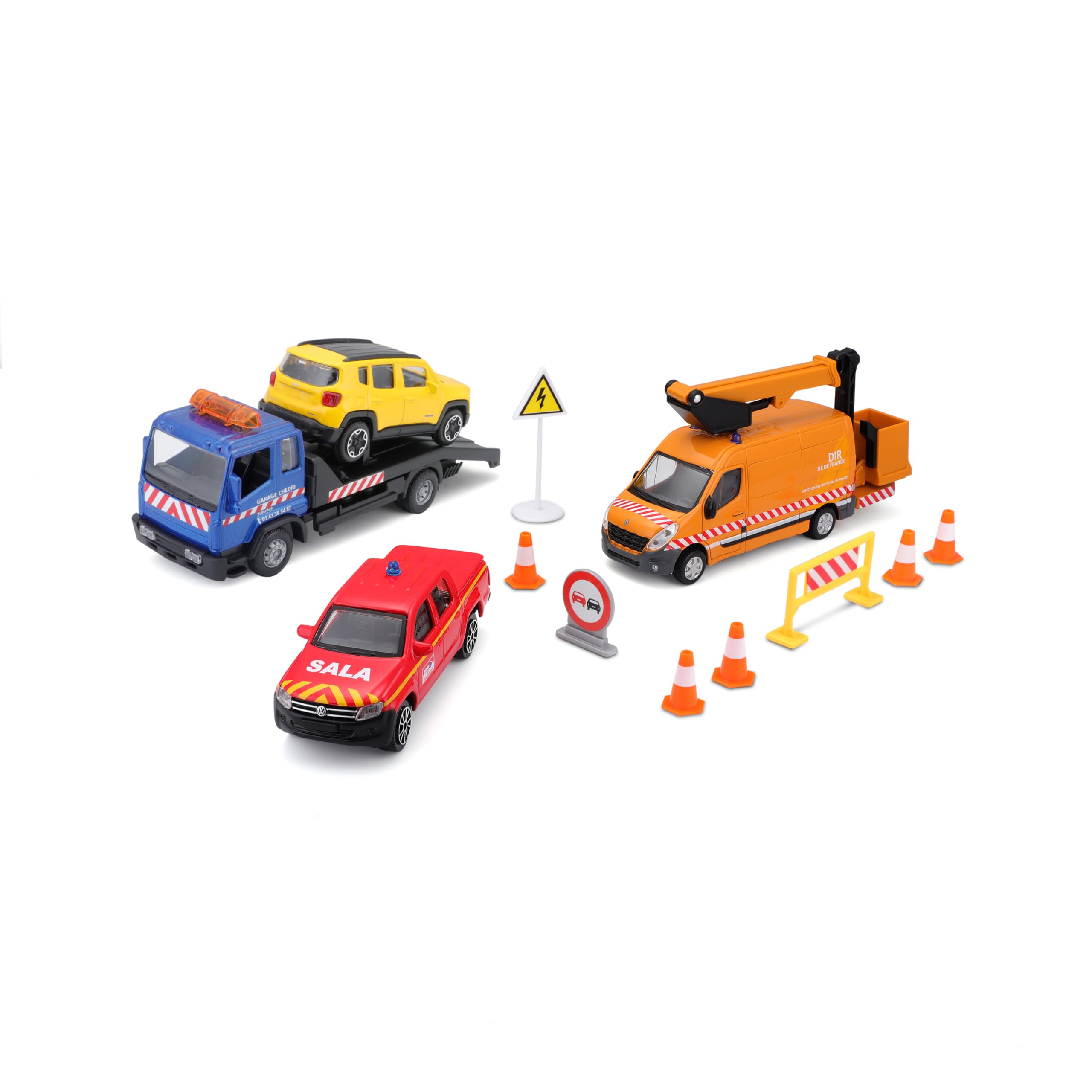 Bburago - Gift Pack Street Fire 7 Pack Edition - 7 realistische 1:43 Iconische automodellen, officiële licentie, aanbevolen leeftijd 3 jaar