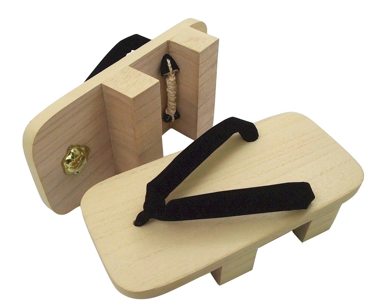 Asakusa Paulownia Geta Clogs, Black