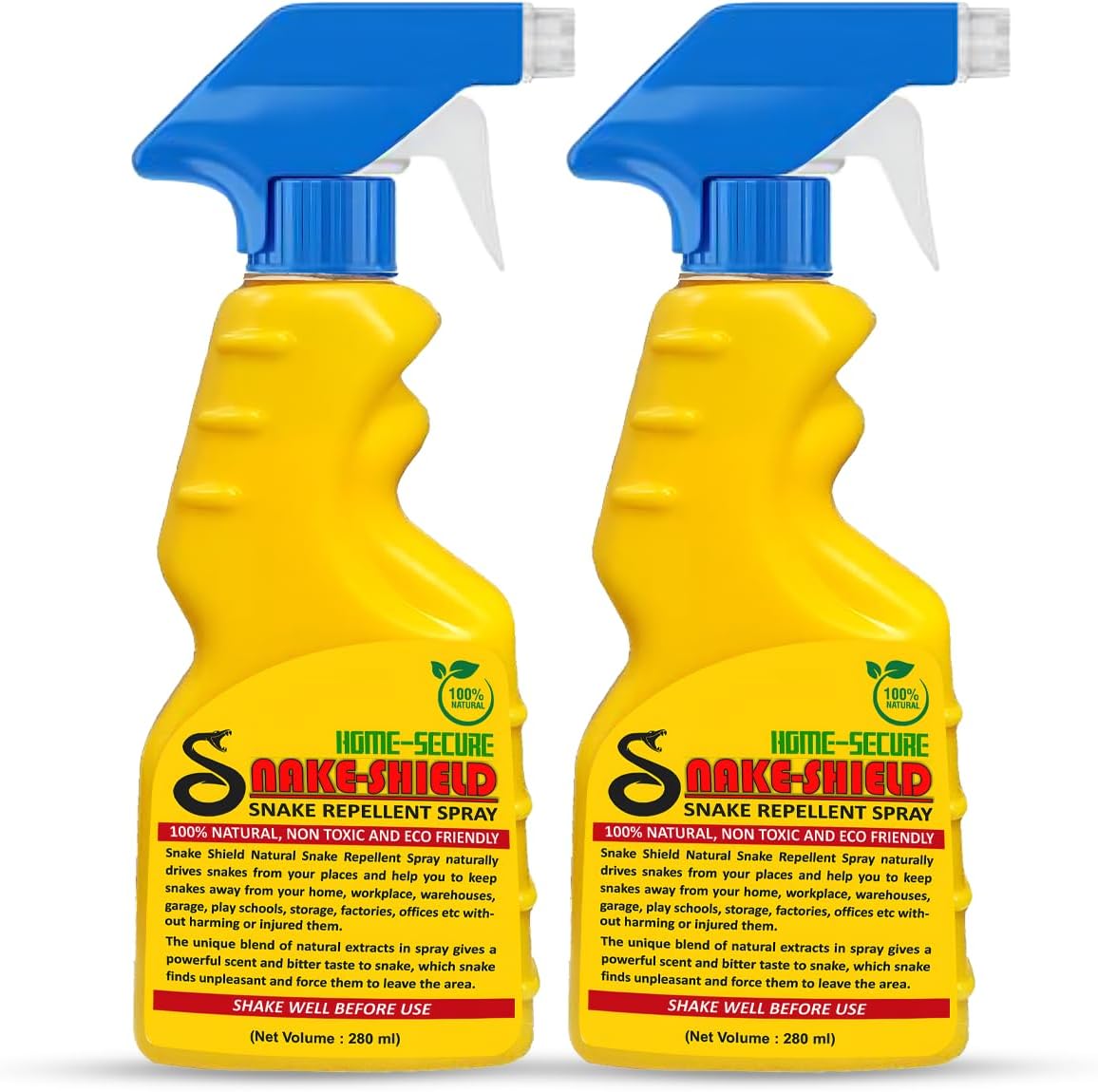 Snake Shield Snake Repellent Spray |Natural Herbal Snake Away Spray | Pet Safe, Non-Toxic, Bio Degradable | Snake Repellent For Outdoors Indoors (Pack of 2)