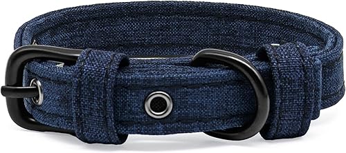 FFTBGAGN Collar de perro, collar de perro de 12 a 15 pulgadas para perros pequeños, material de lona doble con función ajustable y herrajes de acero