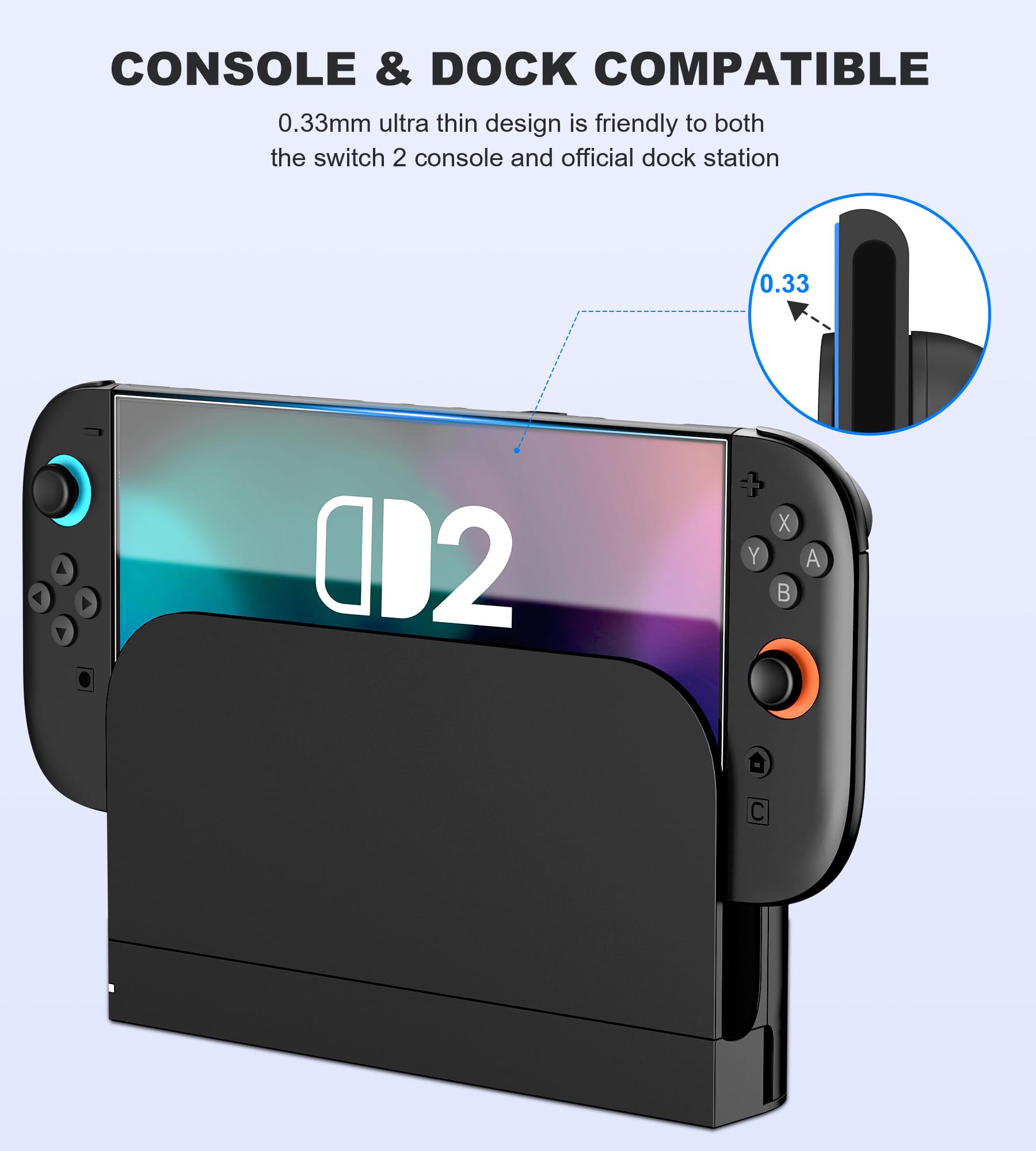 Switch 2 Cristal blindado para Nintendo, Switch 2, protector de pantalla de vidrio templado 9H, 2 unidades con marco de alineación, irrompible y resistente a los arañazos, Switch 2 accesorios, Switch