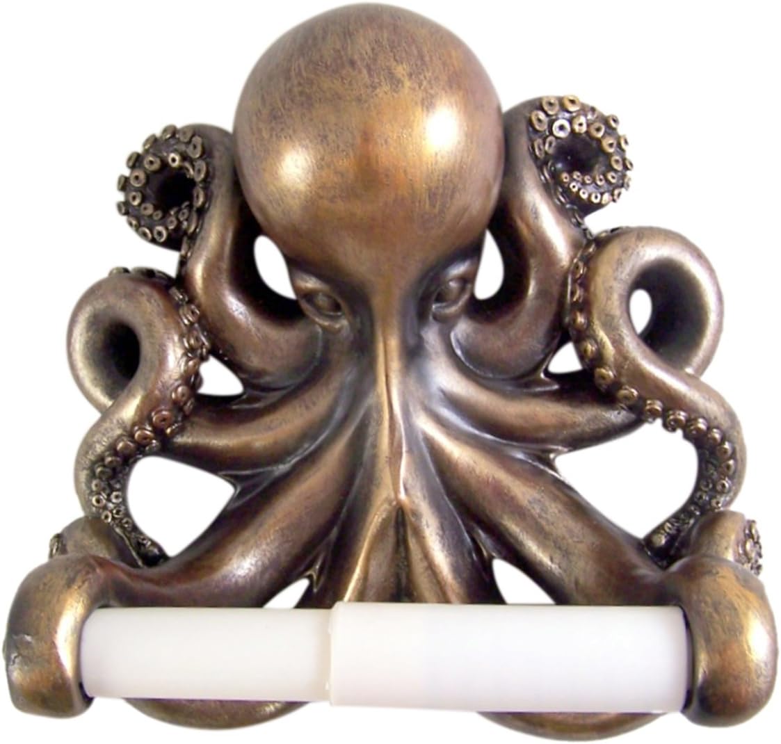 Nautical Bathroom Decor Kraken Octopus Toilet Paper Holder