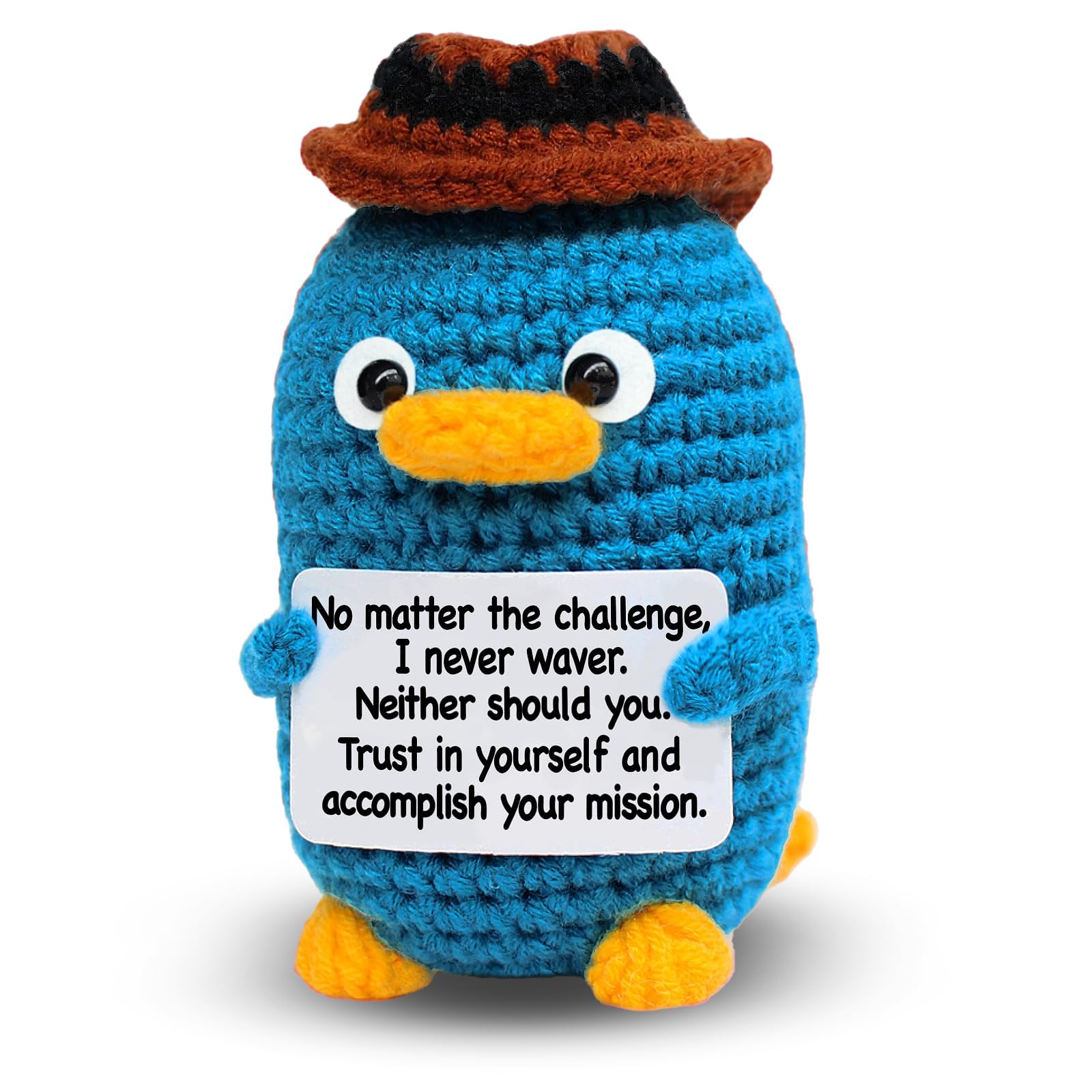 Motivational Crochet Platypus for Emotional Support Christmas Birthday Gift — image 1
