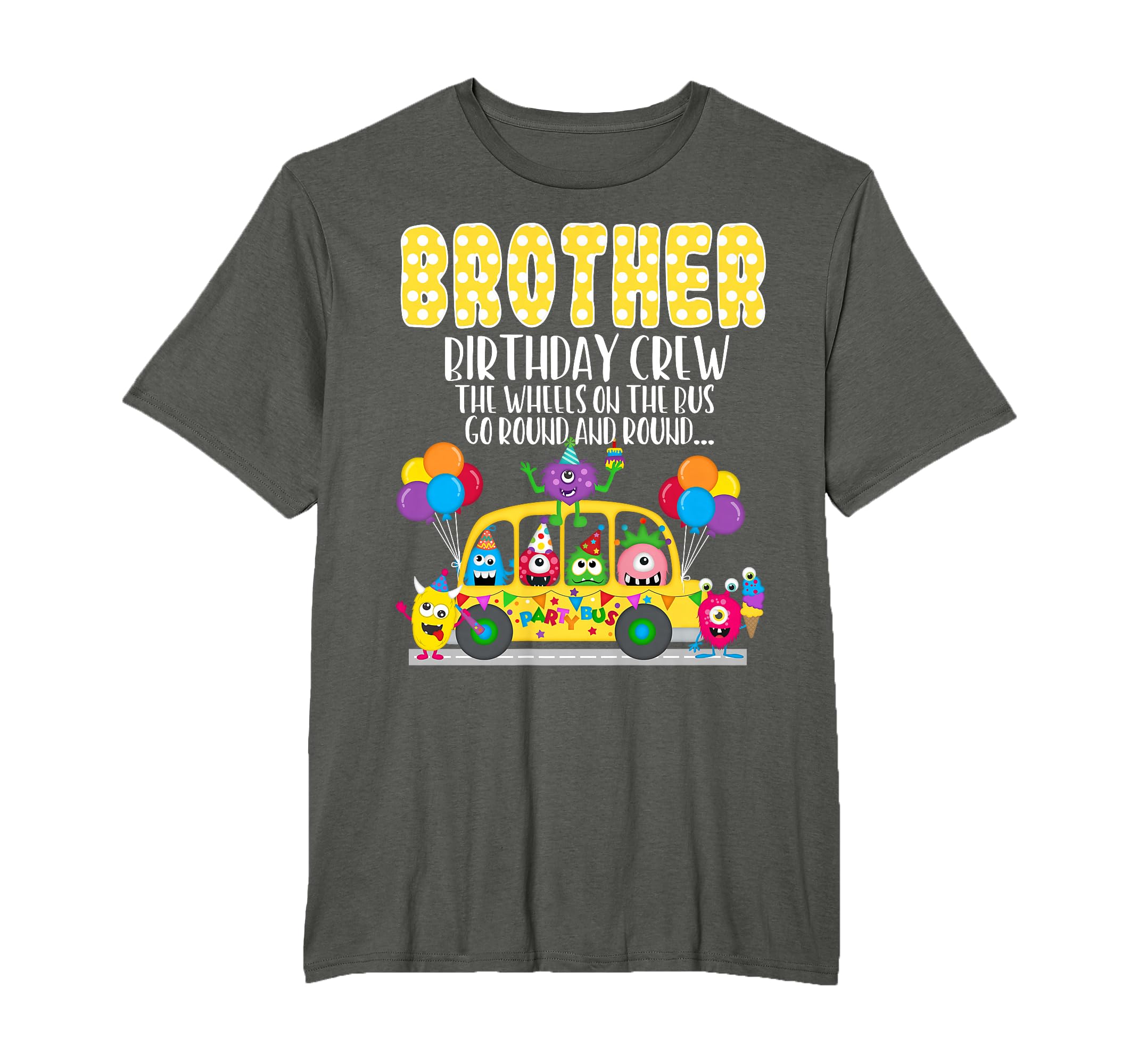 The Wheels On The Bus Brother Birthday Crew Family Matching T-Shirt