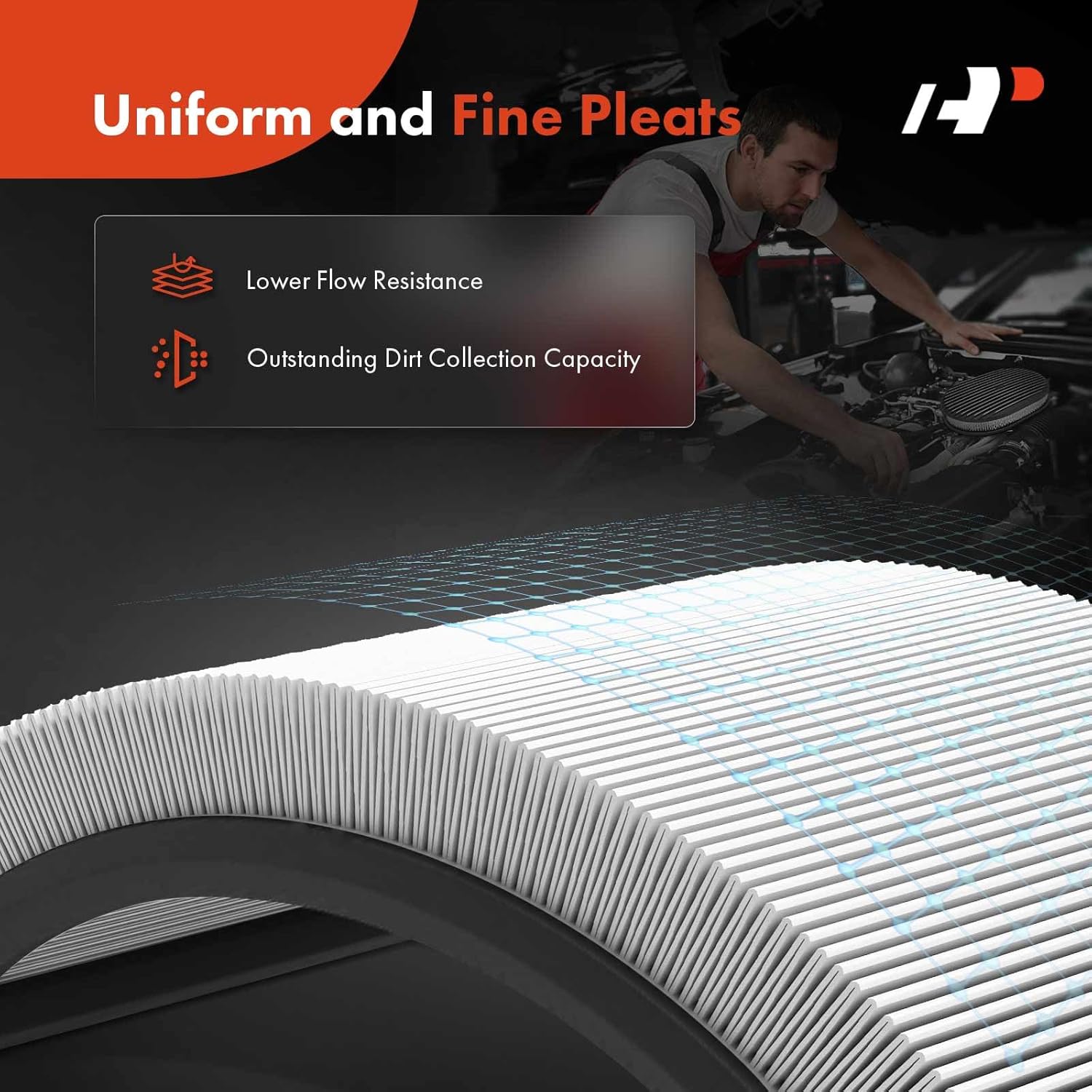 A-Premium Universal Air Cleaner Filter Assembly - 12" x 2", Oval Red Chrome Air Cleaner - Fit For 5-1/8" Carburetor Neck