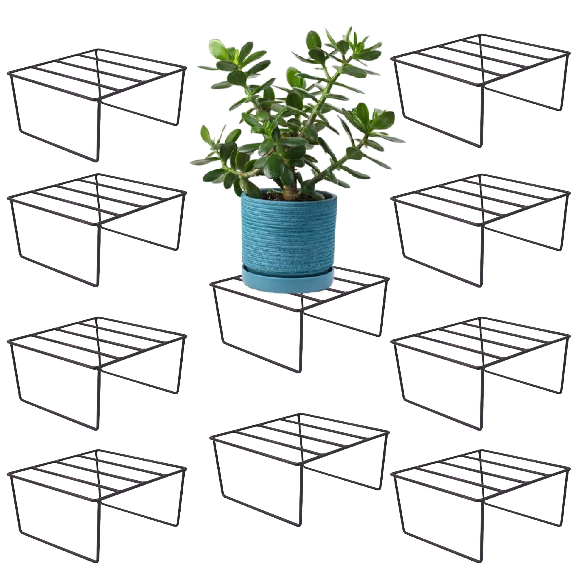 Leafy Tales Set of 10 – Square Metal/Iron Plant Stand for Indoor/Outdoor Flower Pot for Home, Garden, Balcony, Living Room Decor (B09NHRY1QF) Amazon Price History, Amazon Price Tracker