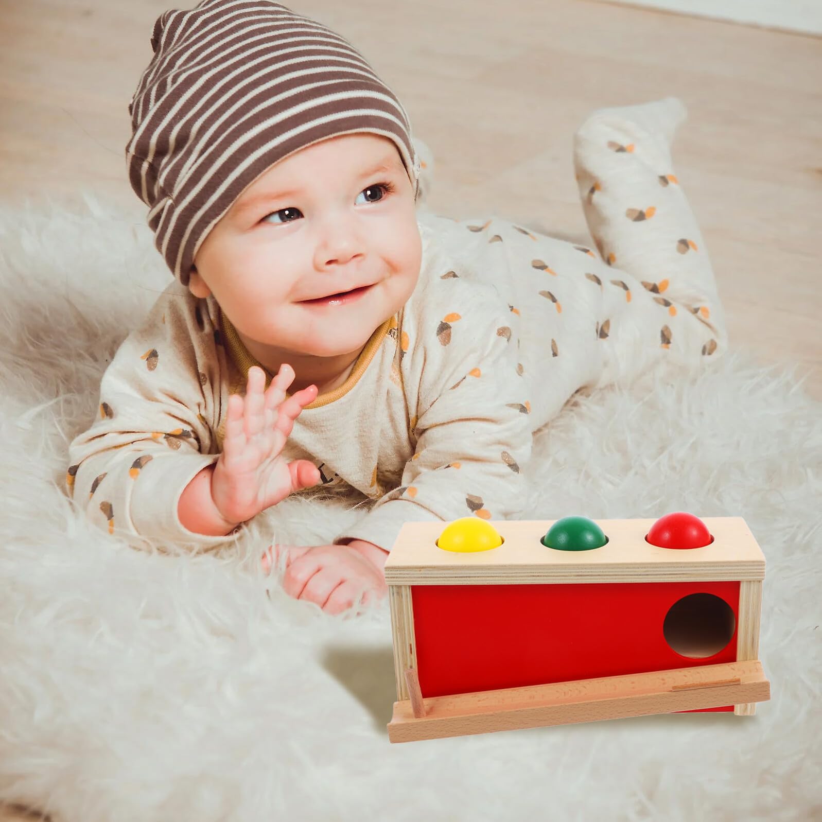 ERINGOGO Juego de Juguetes de Madera para Niños de 6 Meses a 1 Año con Funciones para Mejorar la Coordinación Mano-Ojo y Habilidades Motoras Finas en Bebés