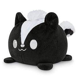 TeeTurtle - The Original Reversible Skunk Plushie - Black + White - Show Your Mood Without Saying a Word!