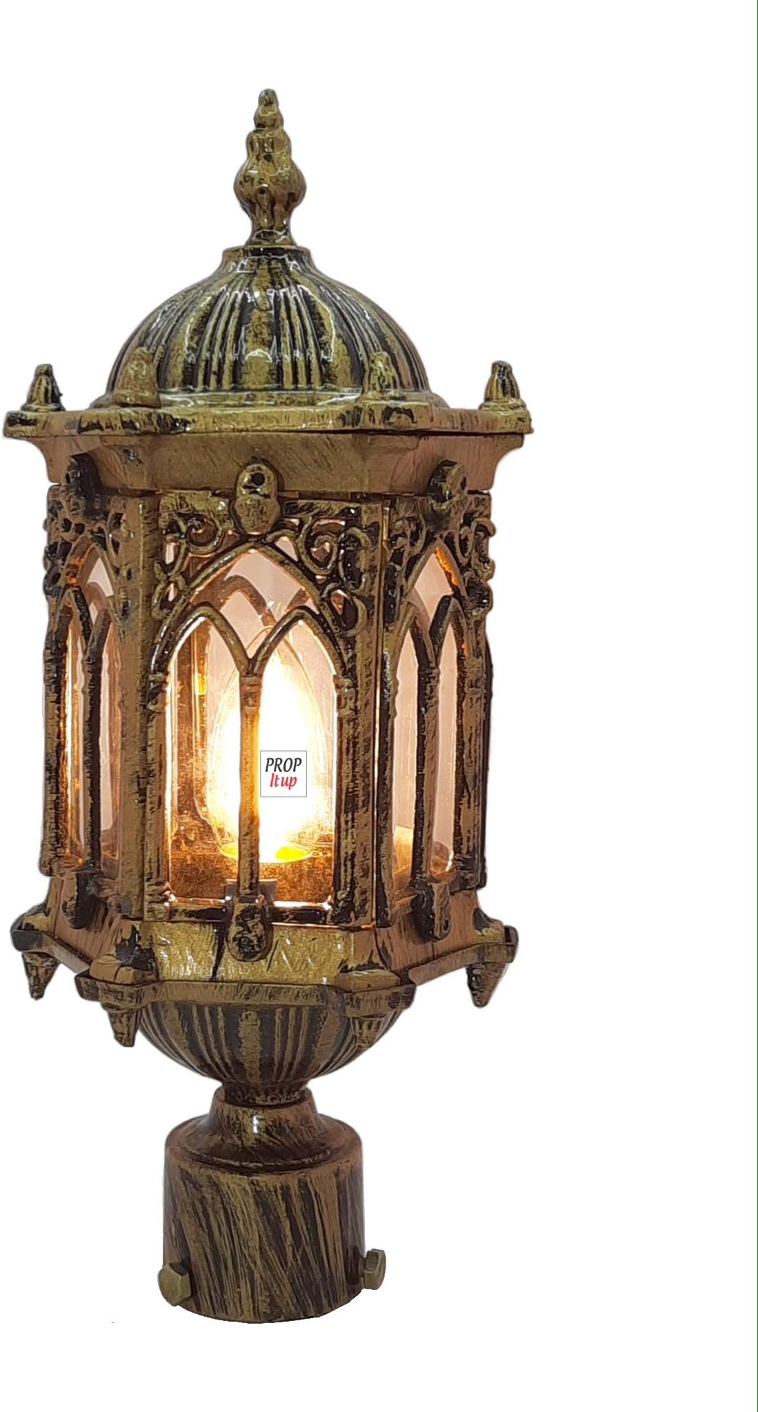 Prop It Up Hexagonal Gate Light (Antique Gold, 15 Watts)(Electric)