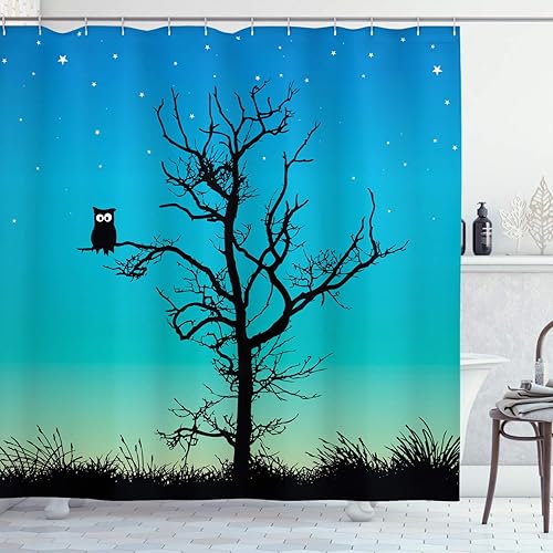 Ambesonne Cortina para regadera náutica con palmeras