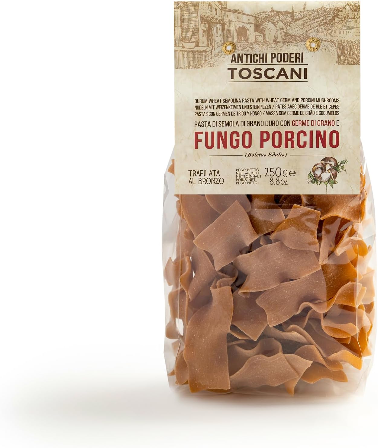 Pasta Egg W/Mushrooms - Straccetti - Made with Durum Wheat Semolina - 250 Gr