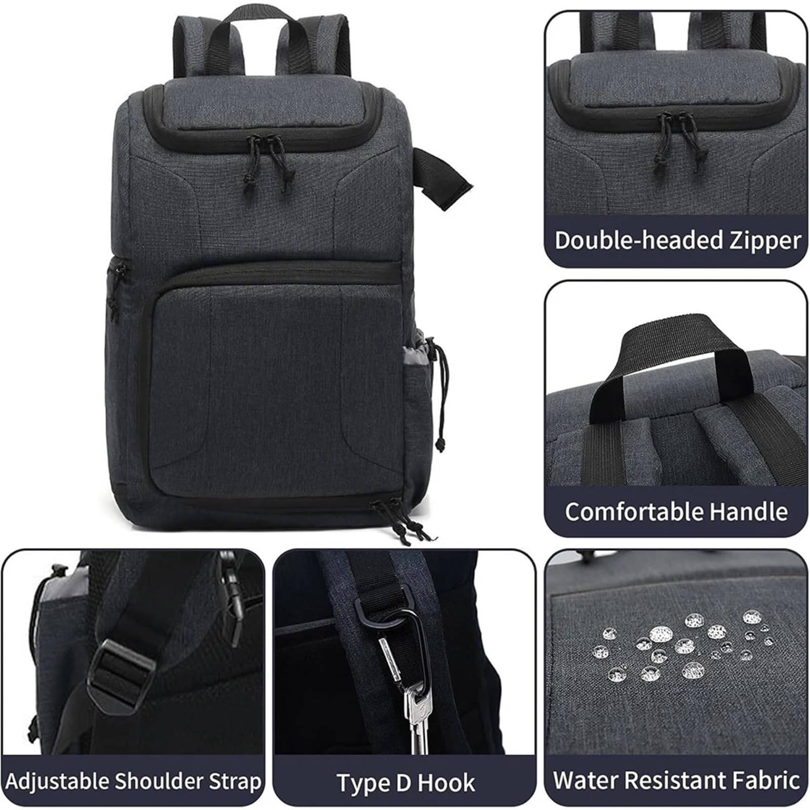 Bolsa Impermeable for cámara, Mochila for cámaras fotográficas, trípode de Viaje portátil, Bolsa for Lente, Bolsa for vídeo(Gray)