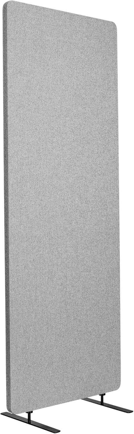 Stand Up Desk Store ReFocus Freestanding Noise Reducing Acoustic Room Wall Divider Office Partition (Ash Gray, 23.6" x 66", Stand-Alone Panel)