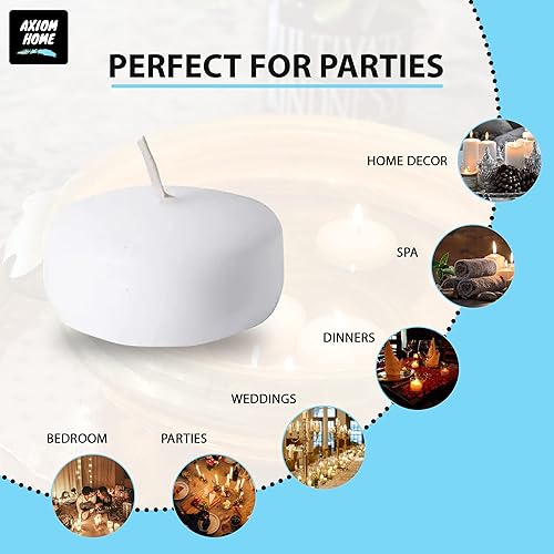 Miniatura 4 de Axiom - Paquete de 24 velas flotantes, 4 horas de tiempo de combustión, velas flotantes sin goteo para el día de San Valentín, velas de cera