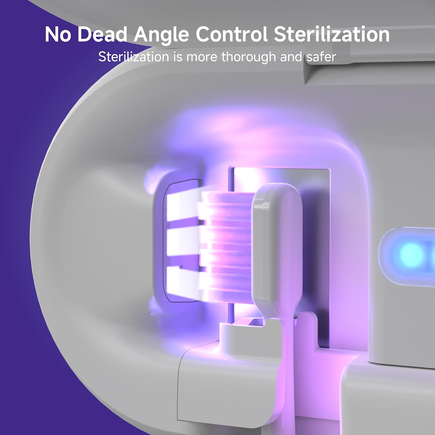 Toothbrush Holder Sanitizer - Toothbrush Dryer and Cleaner, Wall Mounted Holder with 10000mAh Rechargeable Battery, Triple-Light Cleaning + Rapid Drying System for Bathroom - Image 3