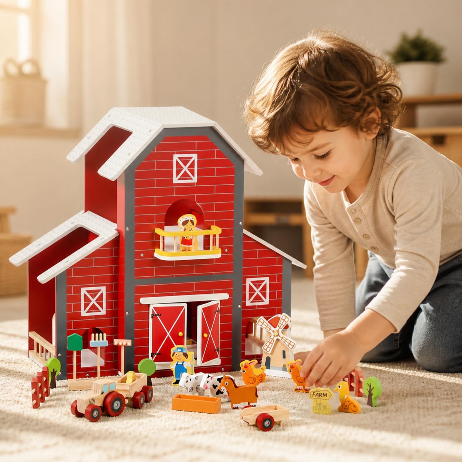 Amagogo Modern Spielzeug-Bauernhof aus | Spielzeug, bunt, Spielset, für Garten,