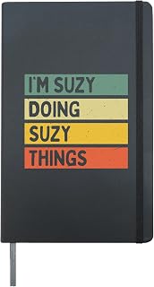 I'm Suzy Doing Suzy Things Funny Personalized Quote Hardcover Journal, Black