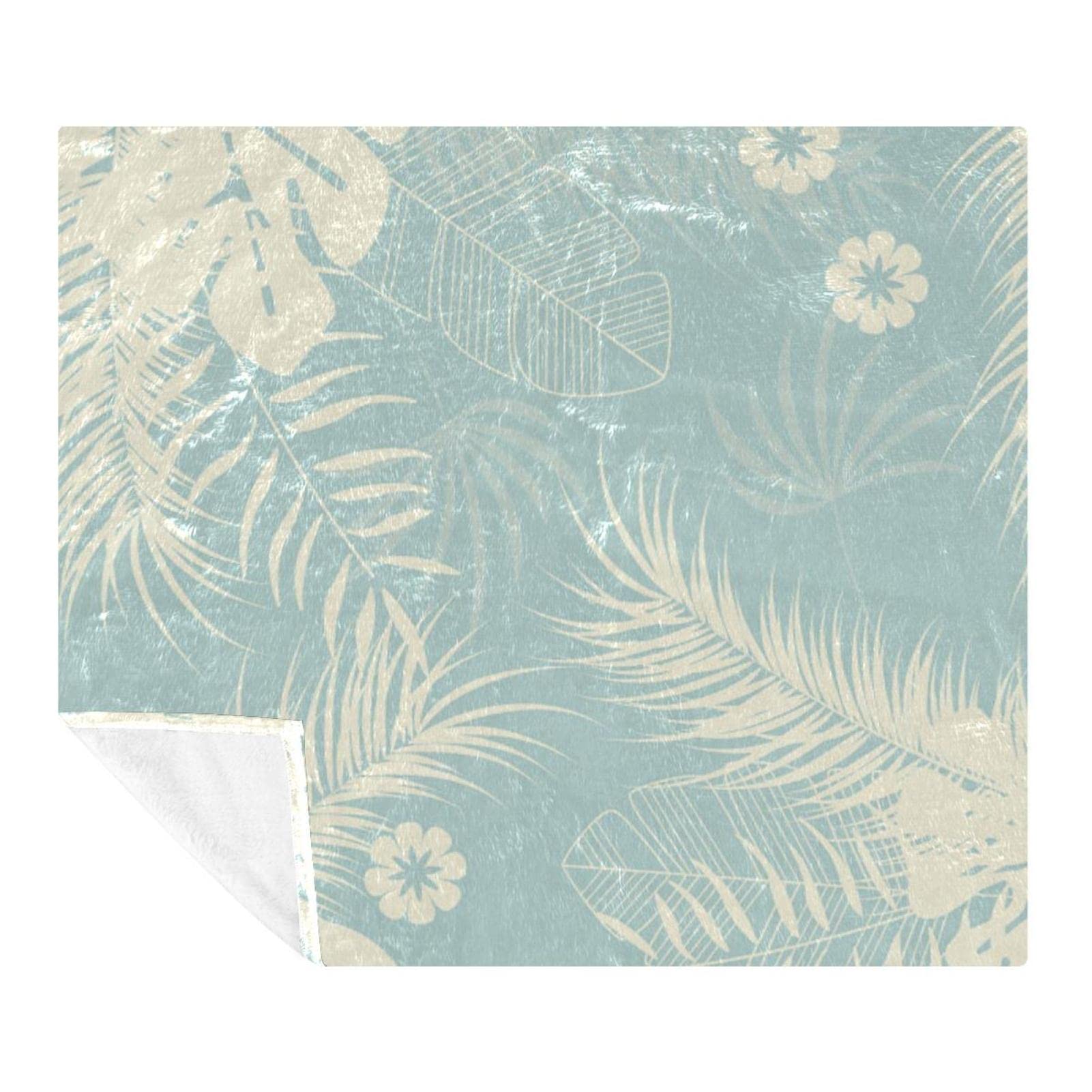 Couverture pour canapé et voyage à motif palmier léger