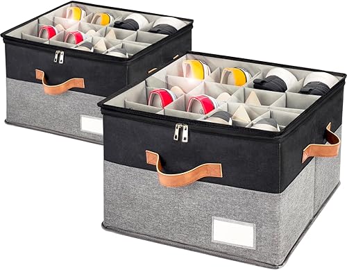 Miniatura 1 de Organizador de zapatos para armario, contenedores plegables de almacenamiento de zapatos con cubierta transparente, soporte para zapatos que ahorra